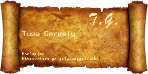 Tuss Gergely névjegykártya